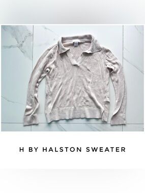 H by Halston sweater size Medium linen cream beige knit